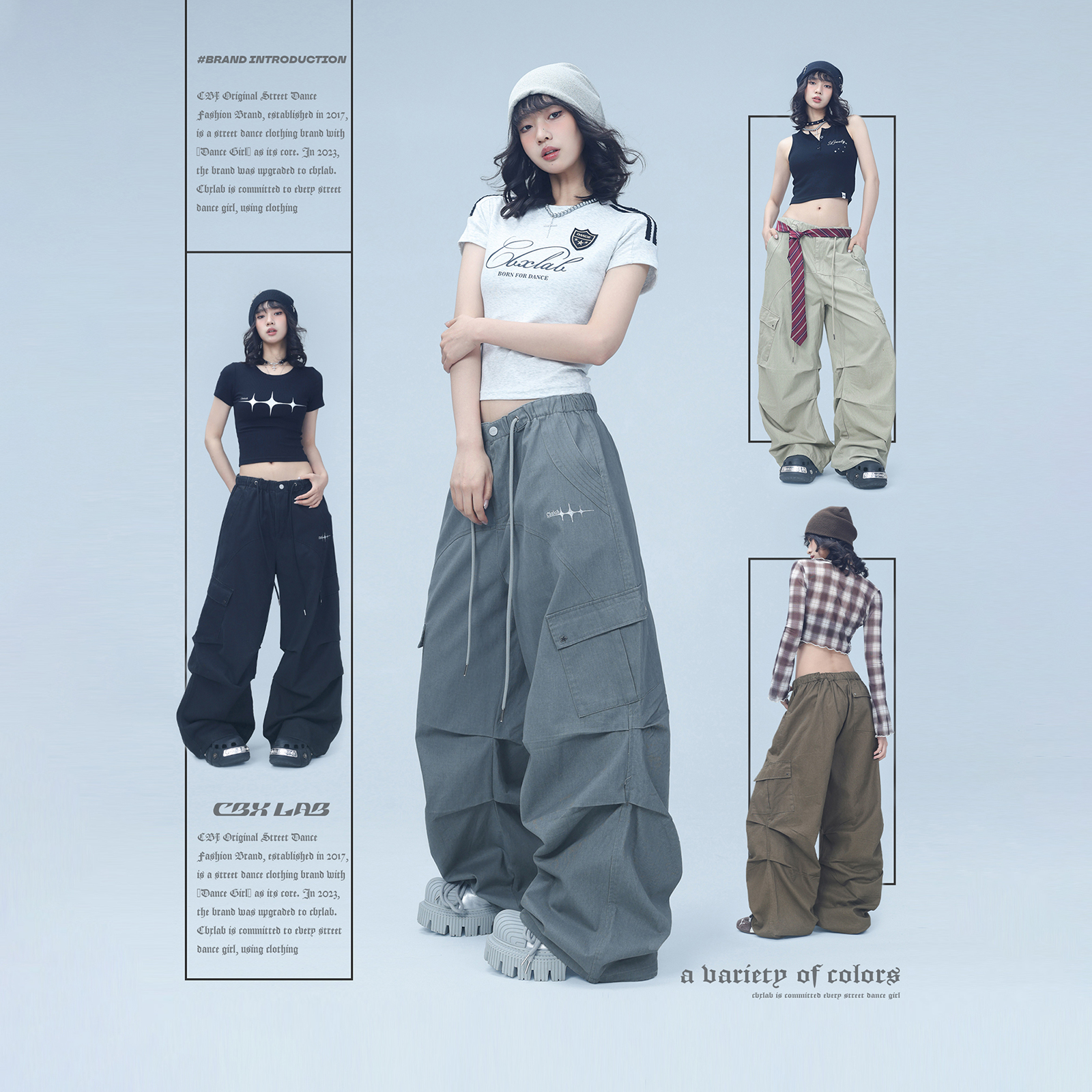 CBXLAB街舞潮牌纯棉高街嘻哈重工运动裤美式街头简约水洗休闲裤