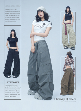 CBXLAB街舞潮牌纯棉高街嘻哈重工运动裤美式街头简约水洗休闲裤