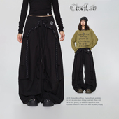 CBXLAB街舞潮牌飘逸四芒星气球长裤 嘻哈跳舞显瘦自带腰搭运动裤 潮