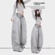 嘻哈休闲裤 CBXLAB街舞潮牌灰色软糯飘逸运动裤 爵士抽绳跳舞长裤 潮
