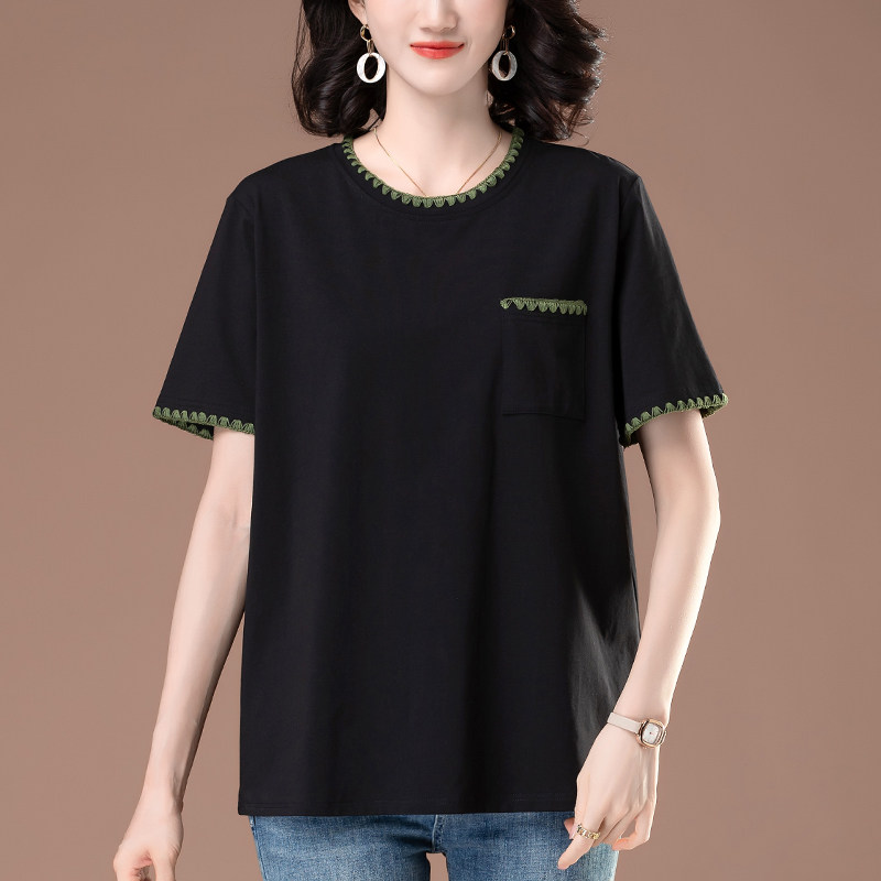 希倩大码女装纯棉宽松短袖t恤图片