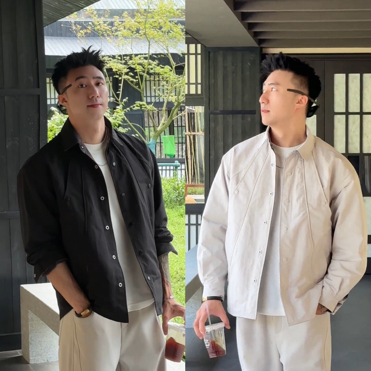 设计感翻领宽松立体剪裁复古夹克