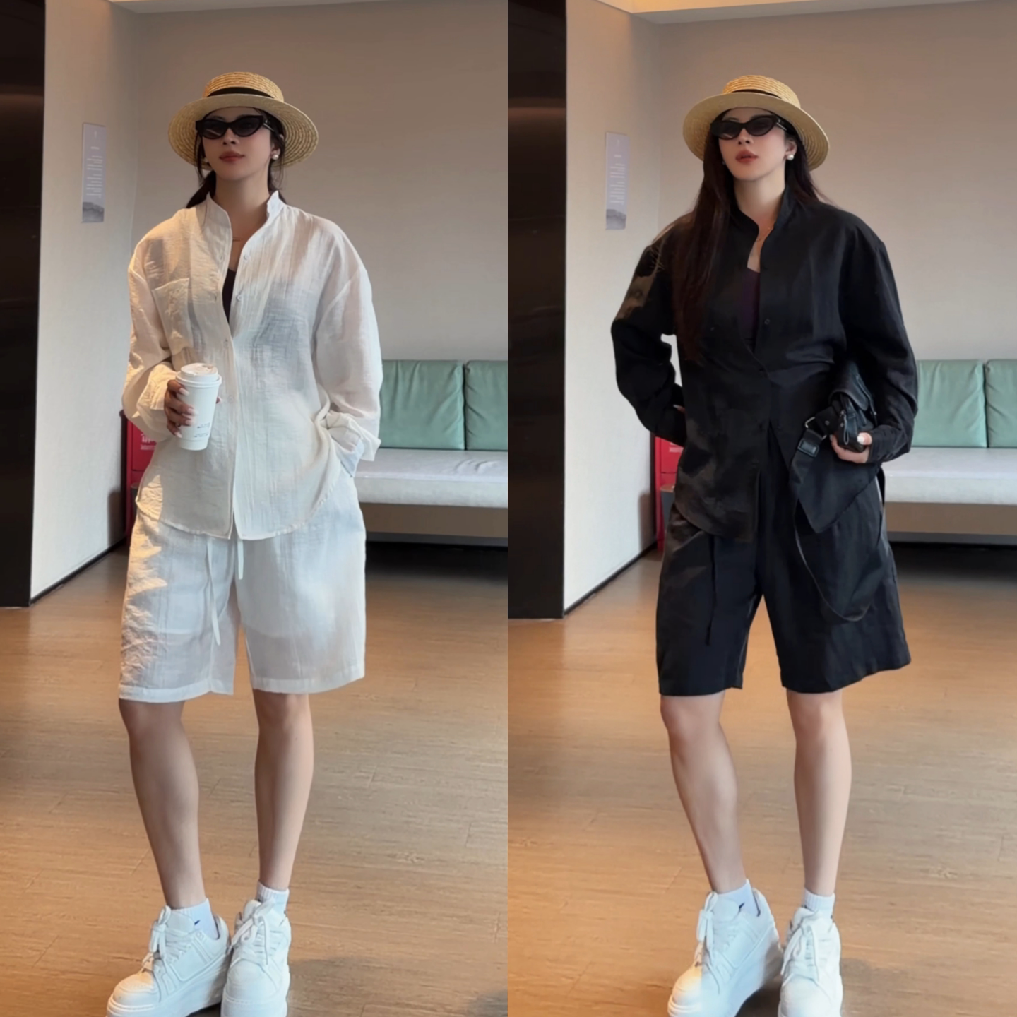 夏季新款高级感时尚透气男士套装