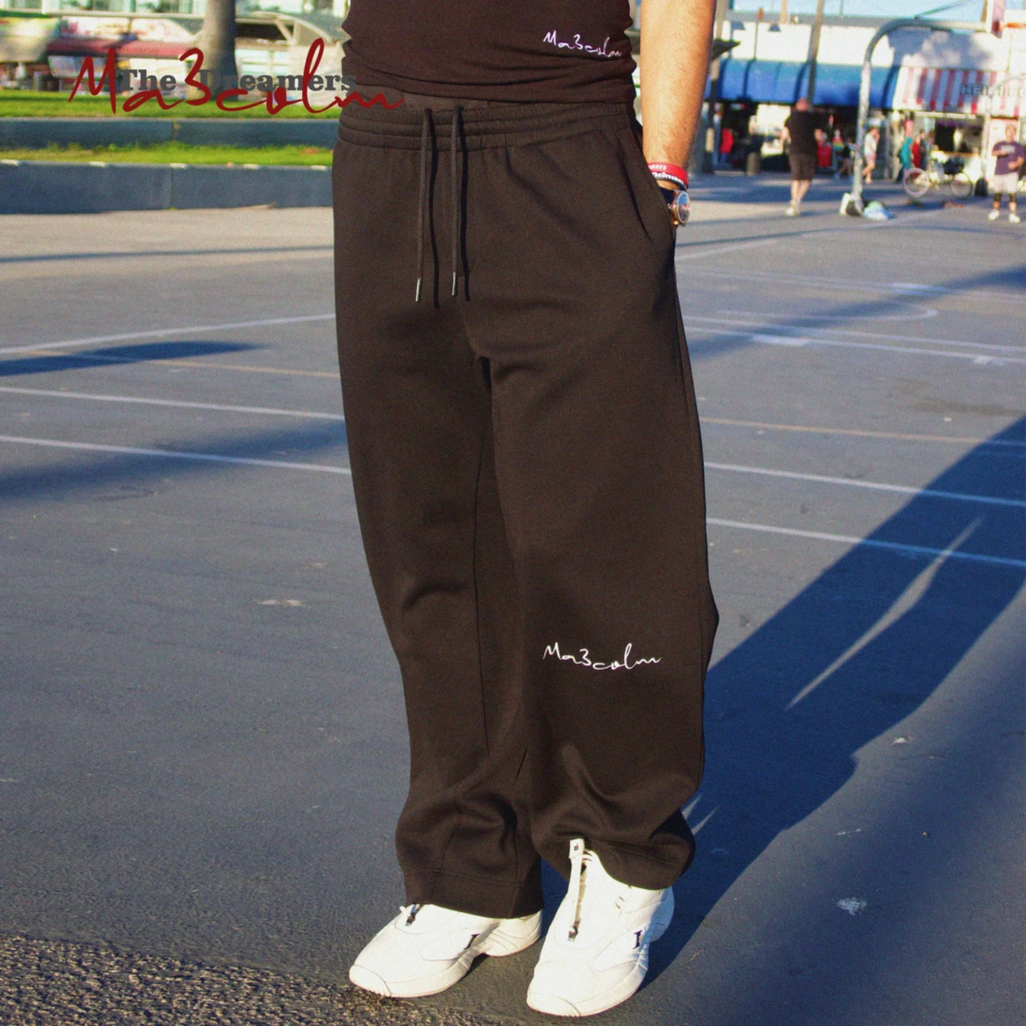 秋季新款时尚松弛感运动休闲卫裤字母设计高级感直筒长裤男女同款