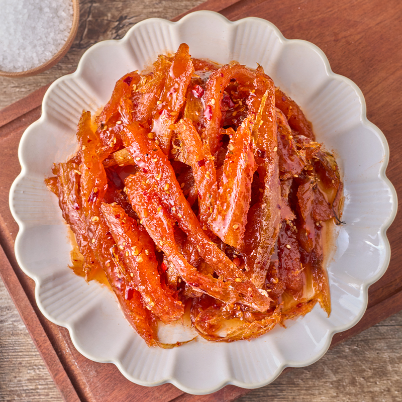 延边特产 香辣明太鱼丝干 500g鳕鱼咸菜延边朝鲜族明太鱼延吉特产