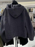 ZA TAORZ2026 Autumn New Men's Wear Chanel-style hooded beaded tweed jacket, Trendy 3286317803 thumbnail 3