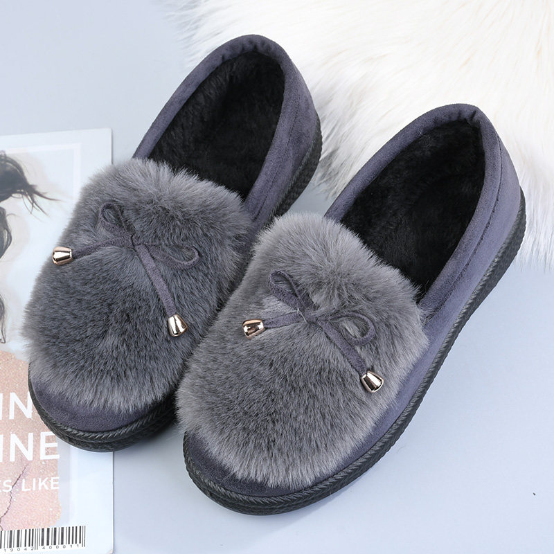 秋冬季新款老北京布鞋女棉鞋韩版蝴蝶结毛毛鞋加绒保暖圆头豆豆鞋,女鞋,传统布鞋,淘宝优惠券,粉丝福利购,淘宝优惠卷