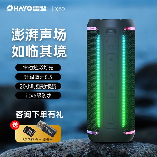 雷登X30蓝牙音箱50W超重低音炮大