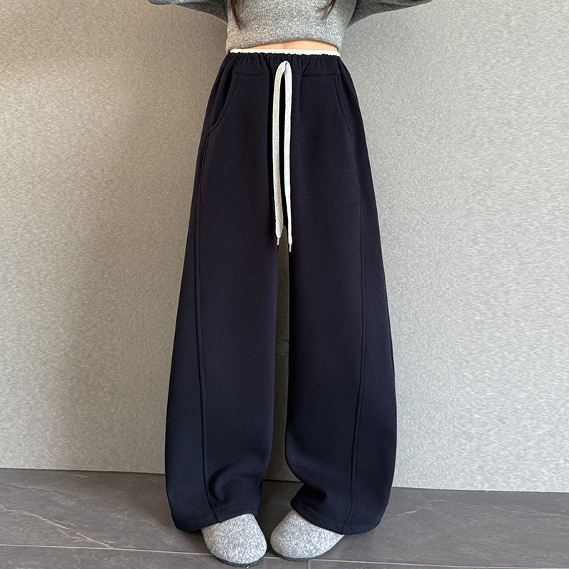 女大童加绒加厚秋冬羊绒休闲裤