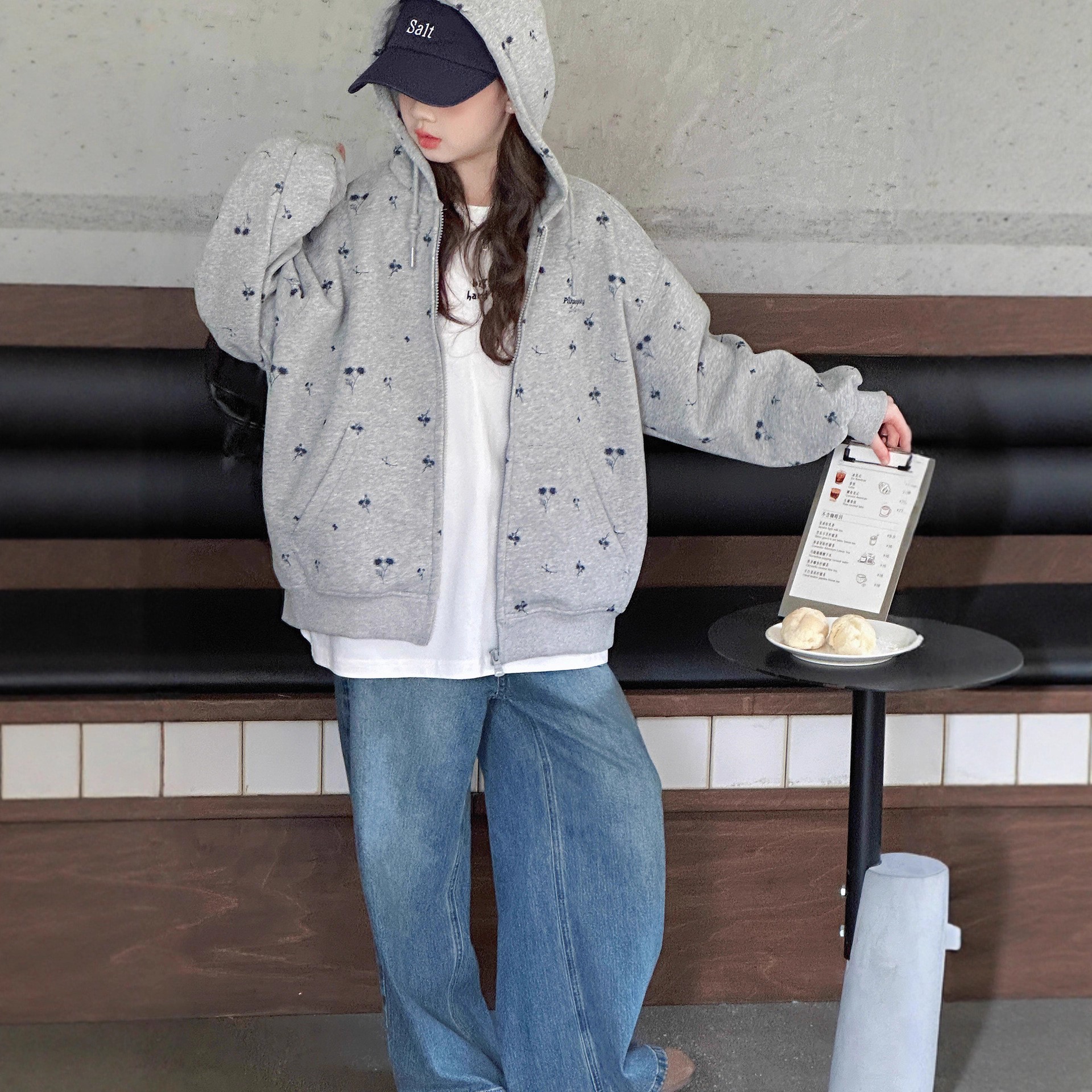 女童连帽卫衣外套百搭春秋款2025新款韩系拉链上衣大儿童休闲衣服