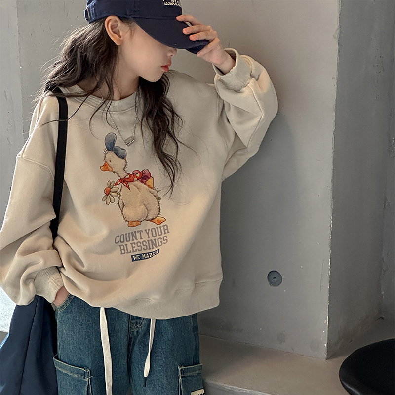 韩版印花圆领针织卫衣