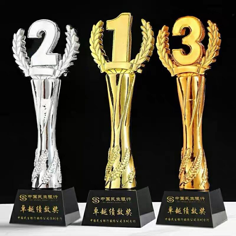 金属水晶奖杯树脂业绩奖杯水晶定制销售亚军季军一二三名颁奖