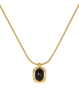 【直播】Onchic浮金黑玛瑙项链女吊坠锁骨链耳环女简约高级感耳钉