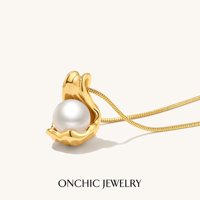 明星同款Onchic项链女珍珠吊坠