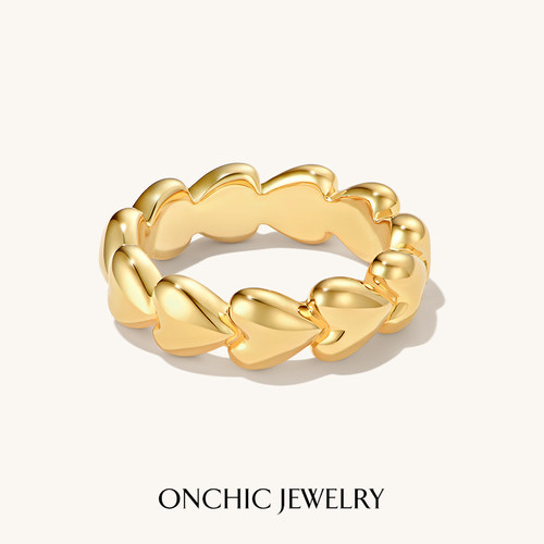 onchic女金属爱心戒指