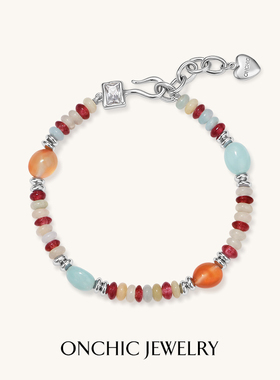 明星同款Onchic天然玛瑙斑斓手链