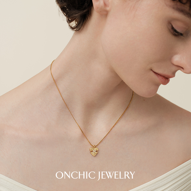 Onchic解构之心项链小众设计