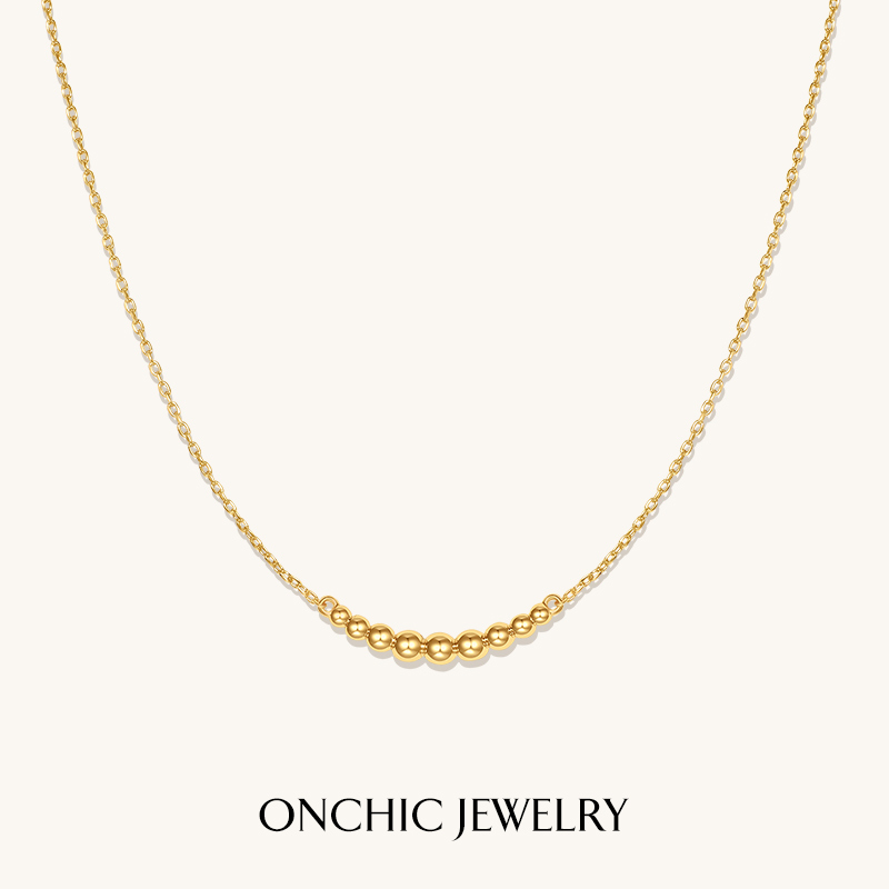 Onchic金属女渐变串珠项链