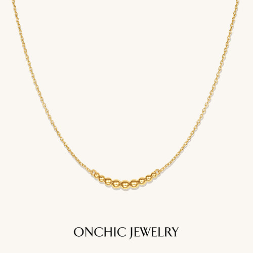 Onchic金属女渐变串珠项链