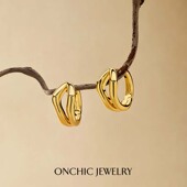 卢昱晓同款 Onchic小心诗生辉耳环女轻奢高级感耳圈独特耳饰耳钉