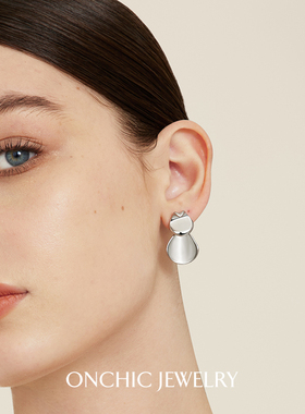 张靓颖同款OnchicOR系列波粼耳环女小众设计感银色耳饰轻奢高级