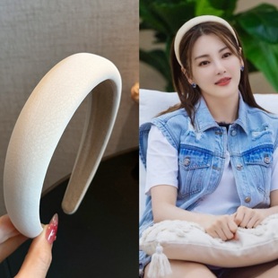 舒适百搭外出头箍 高级感洋气纯色海绵高颅顶发箍夏季 杨杨acc 法式