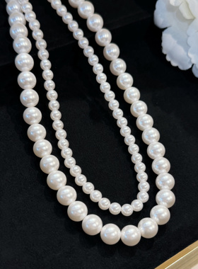 纯银仿澳白强光6-8-10mm珍珠项链