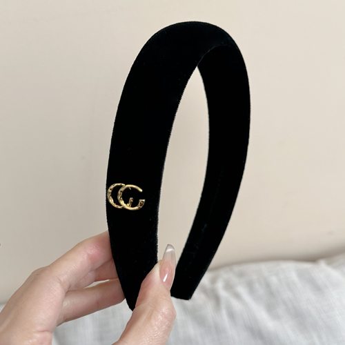 奢品金标CC字母黑丝绒高颅顶发箍