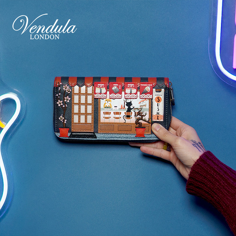 Vendula英国原创手工女包 寿司店系列可爱少女风长款拉链钱包