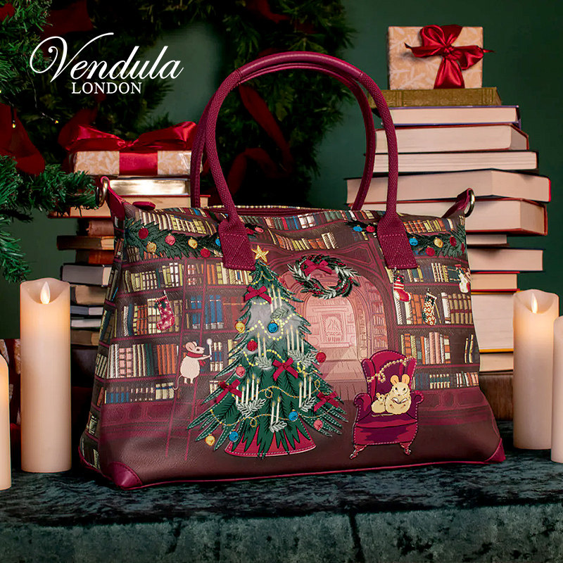 Vendula英国原创手工女包 圣诞图书馆系列英伦复古单肩斜挎手提包