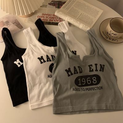 大码带胸垫吊带背心女夏季甜辣妹