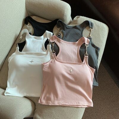 大码多巴胺吊带背心女夏季胖mm