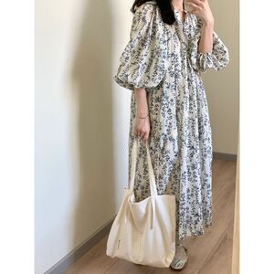 大码300斤温柔风高级感长裙子女夏季胖mm法式显瘦遮肉碎花连衣裙
