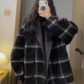 大码 宽松妮子大衣 秋冬胖mm韩版 300斤复古港风格 子外套女2026新款