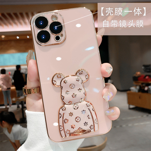 iphone13pro带镜头膜全包防摔14promax高级感支架14plus可爱女款 苹果13手机壳新款 网红小众潮牌12仙女硅胶套