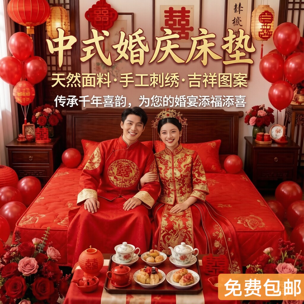 婚用喜气红色环保椰棕床垫软硬适椰棕床垫
