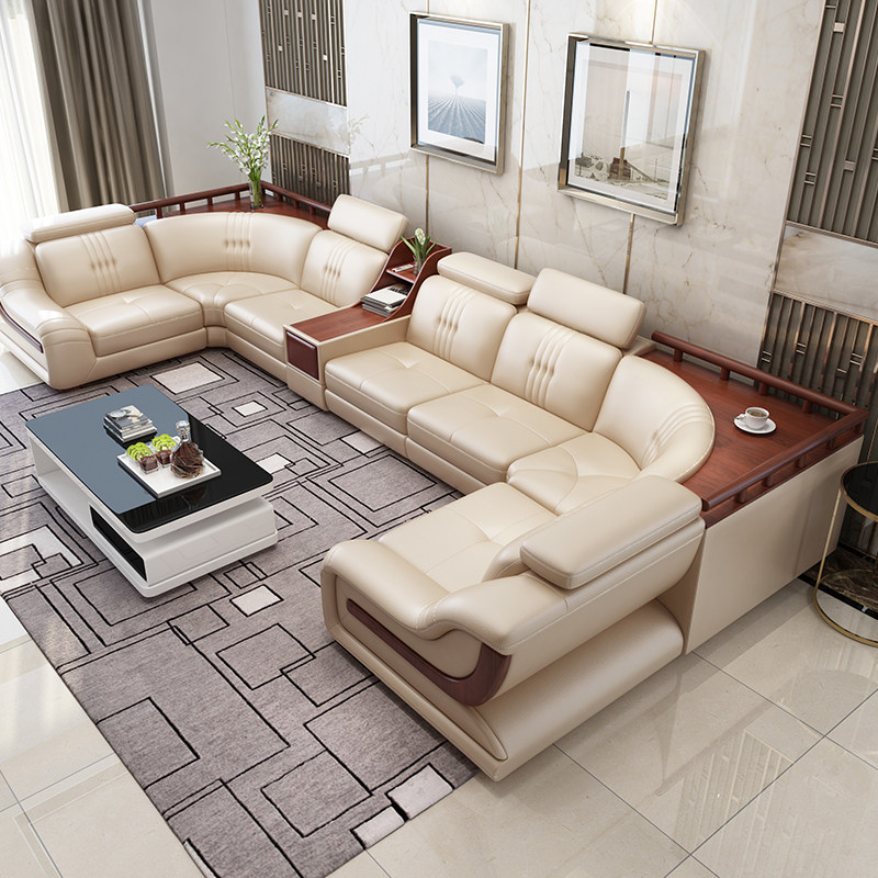 真皮沙发头层牛皮高端家用客厅KTV别墅现代简约大小户U型转角组合