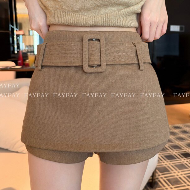 FAY【甜酷辣妹】收腰显瘦纯欲风高腰包臀A字半身防走光短裙
