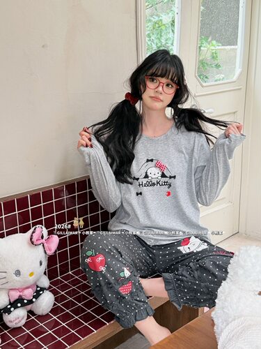 Gill Aimar小熊家秋季新款韩系少女莱赛尔棉长袖睡衣女家居服套装