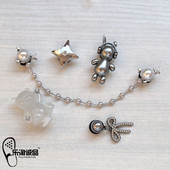 饰金属银色甜酷朋克鞋 新款 扣配件卡骆驰 鞋 上装 Crocs配饰洞洞鞋 花