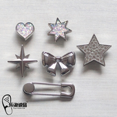 金属银色蝴蝶结鞋 花 扣DIY配件卡骆驰智必星 Crocs配饰洞洞鞋 新款