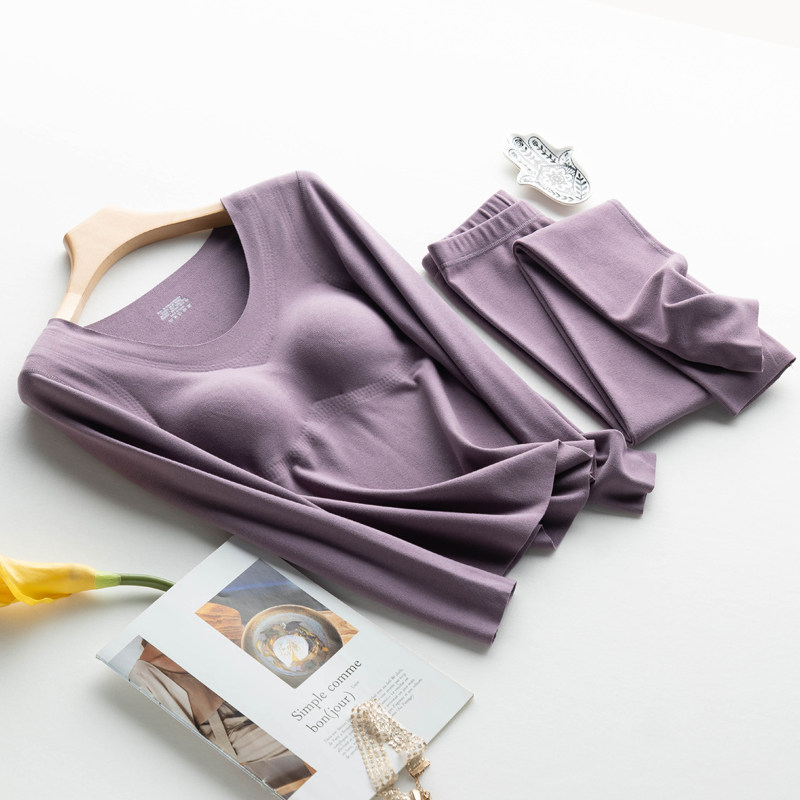 德绒无痕保暖内衣女带胸垫自发热秋衣秋裤内穿加绒加厚双面套装冬,女士内衣/男士内衣/家居服,保暖套装,淘宝优惠券,粉丝福利购,淘宝优惠卷