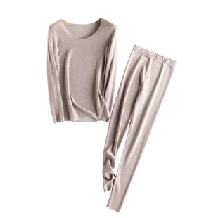 羊毛蚕丝德绒修身保暖内衣女加绒冬季无痕内穿套装打底秋衣秋裤