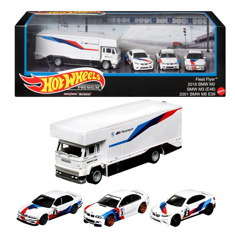 핫휠 클래식 컬렉션 미국 차고 픽업 트럭 합금 4팩 선물 상자 철 바닥 고무 타이어 GMH39