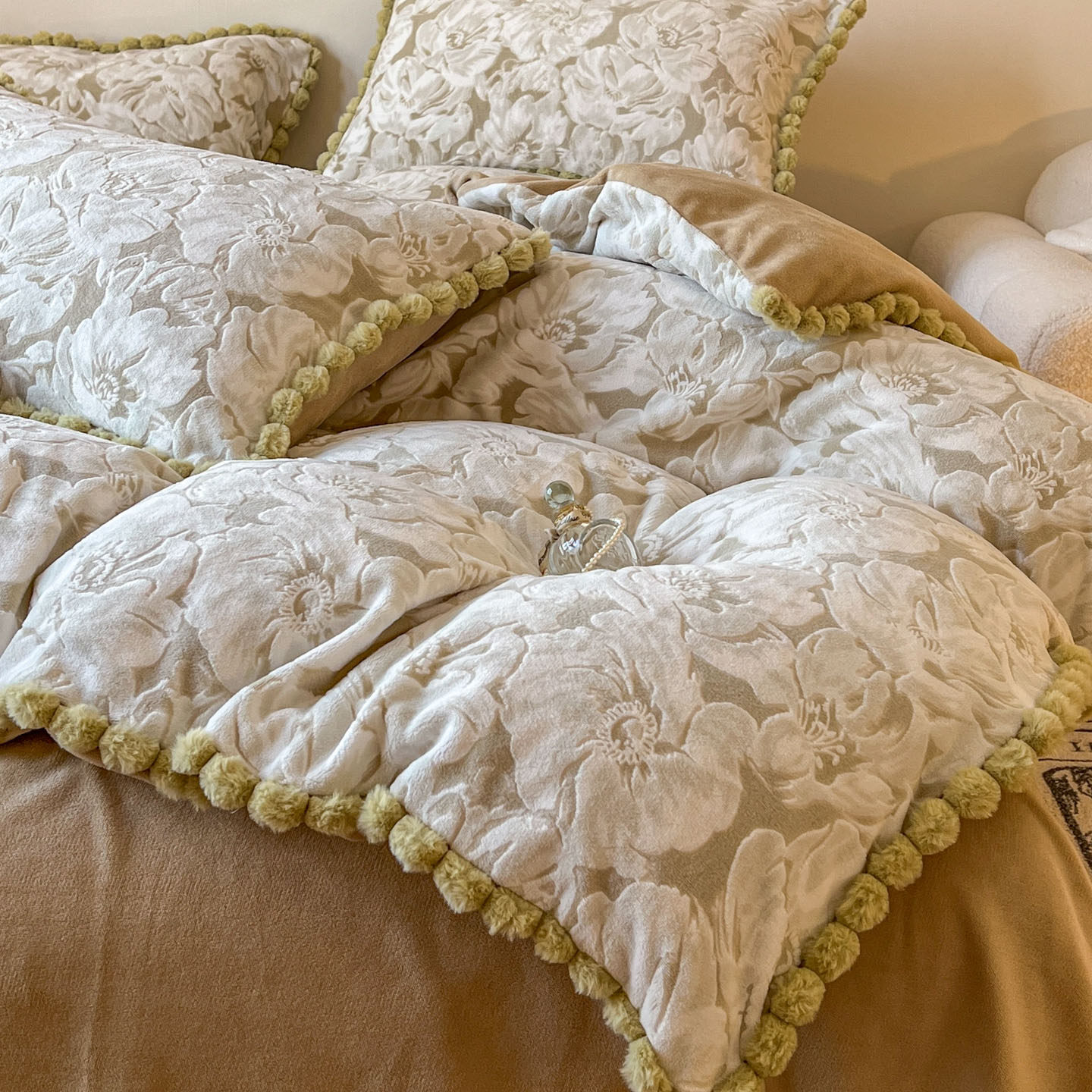 法式少女风加厚保暖牛奶绒床上四件套冬季珊瑚双面绒被套床单床笠,床上用品,床品套件/四件套/多件套,淘宝优惠券,粉丝福利购,淘宝优惠卷