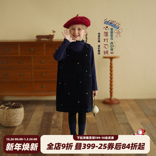 儿童洋气保暖无袖 新款 连衣裙子 女童夹棉背心裙2025冬装 砚台家童装