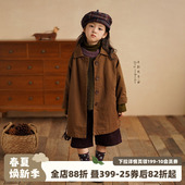 纯棉风衣春秋2026新款 中长款 女童洋气时髦外套 儿童春装 砚台家童装