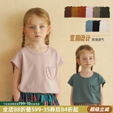 砚台家女童雪花棉无袖背心2025夏季新款儿童宽松透气马甲女宝上衣