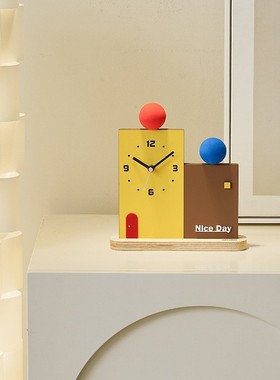 wozoom屋准现代创意办公桌面时钟摆件卧室房间家居客厅座钟礼品