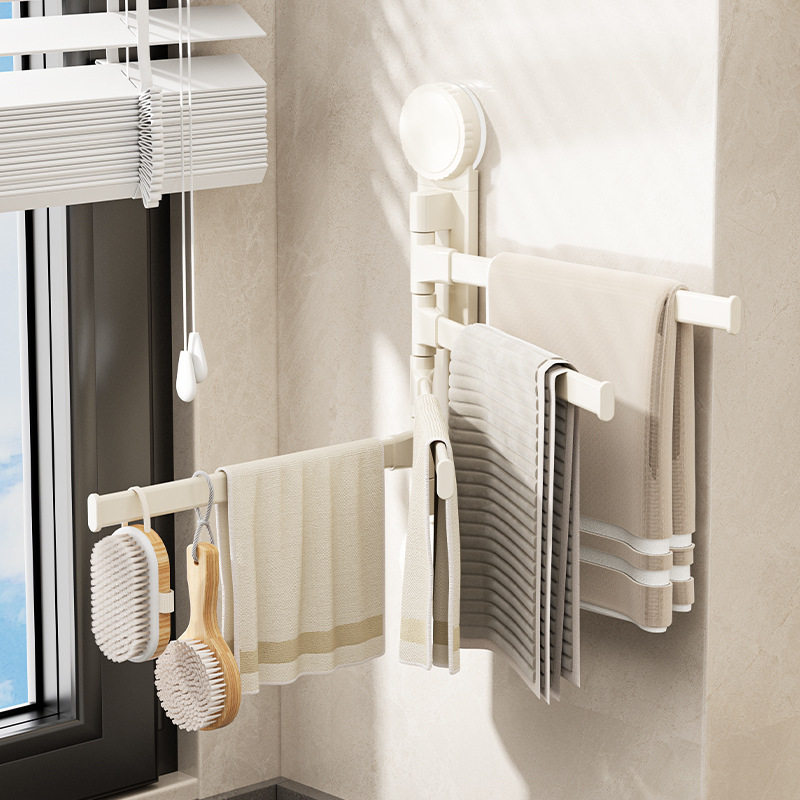 厂家供应吸盘免打孔浴室旋转毛巾架卫生间多杆晾衣架墙上毛巾杆,家庭/个人清洁工具,浴缸置物架,淘宝优惠券,粉丝福利购,淘宝优惠卷